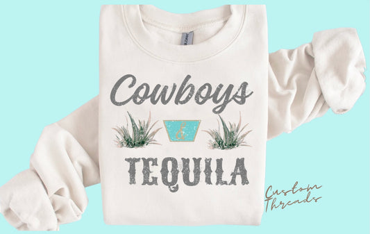 COWBOYS AND TEQUILA ON WHITE